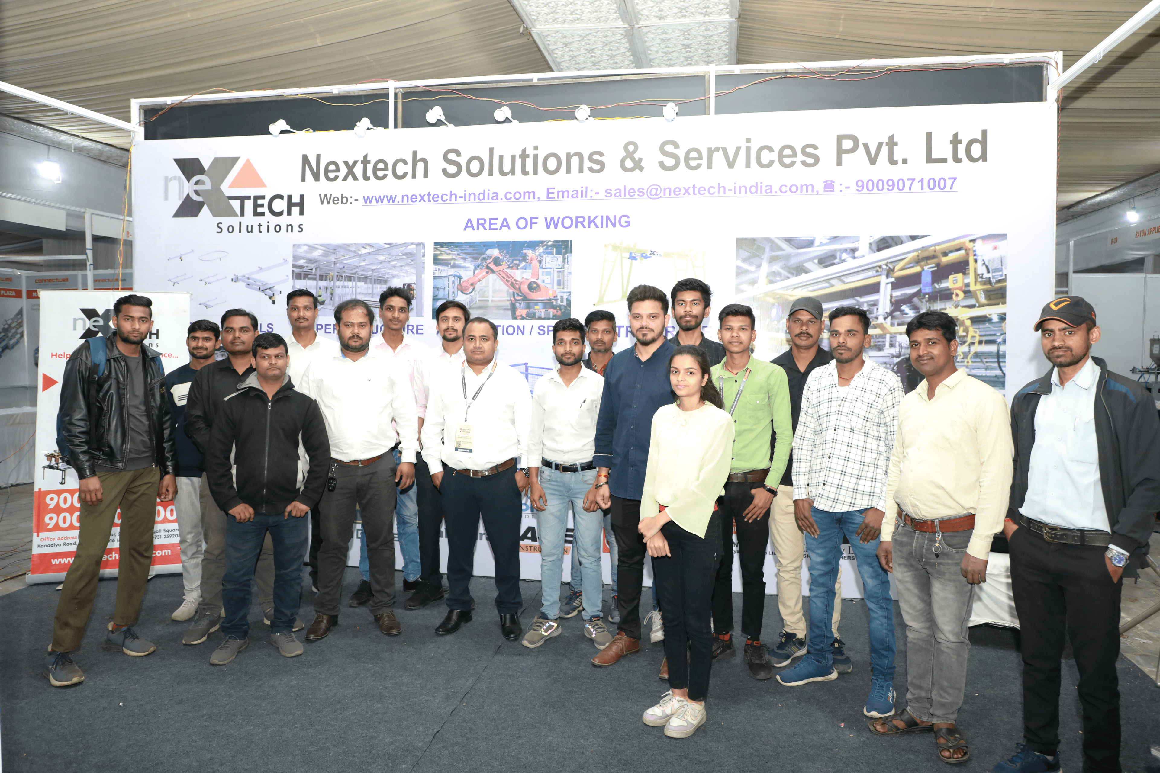 The Nextech Solutions team at an industrial exhibition stall